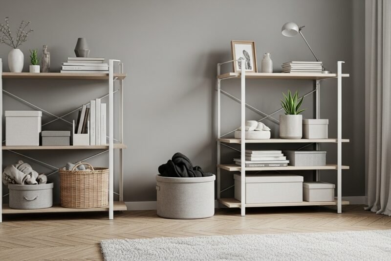 Living Room Shelves That Do More Than Decorate—They Organize